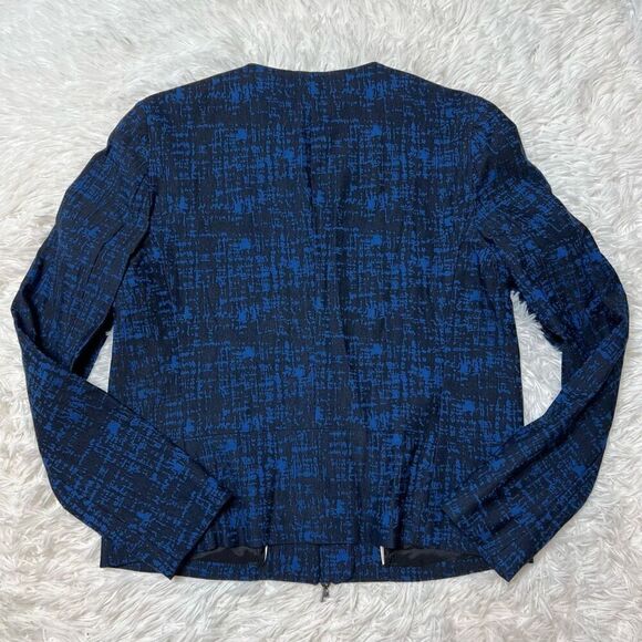 Anne Klein Blazer Jacket Womens Size 6 Small Blue Full Zip Professional - Picture 9 of 10